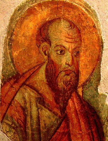 H. Paulus op een fresco uit de 2e helft van de 13e eeuw - Reverenda Fabbrica San Pietro